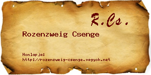 Rozenzweig Csenge névjegykártya